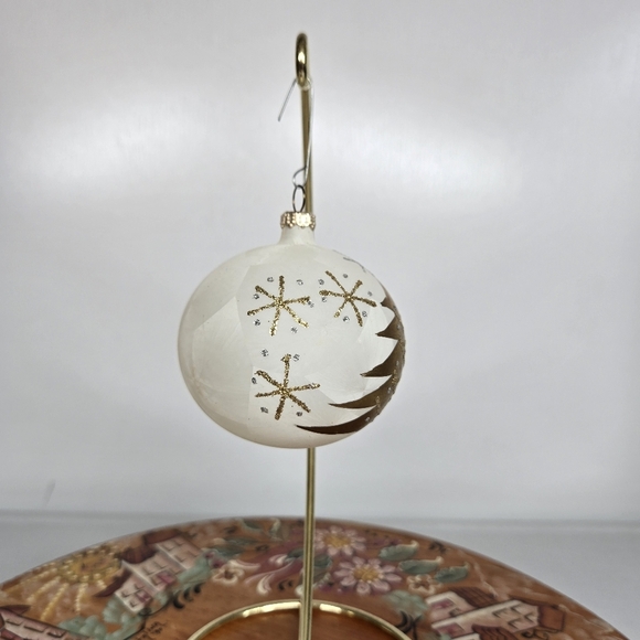 Vintage Rauch for Target Ivory Frosted Gold Tree Glass Ornament Set‎ of 4 Stars - Picture 13 of 16